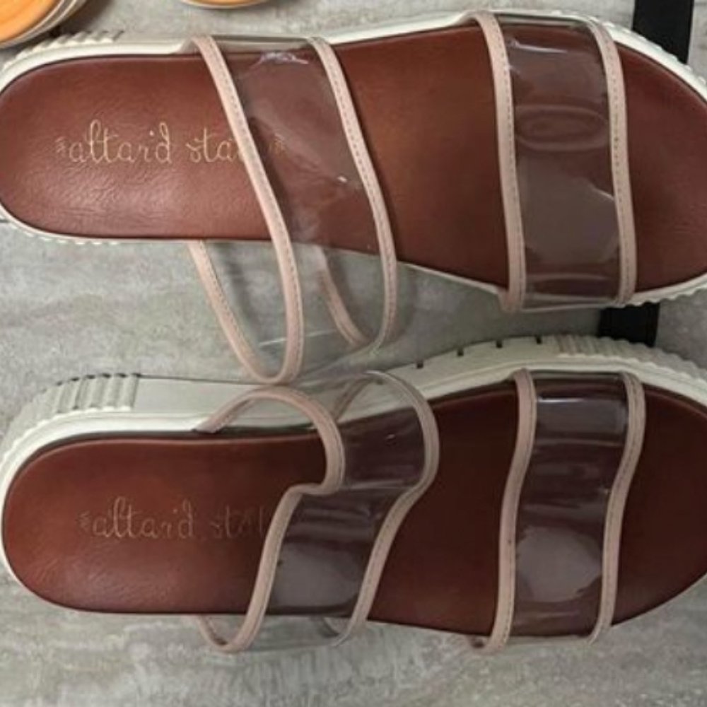Pink and Clear Platform Sandals